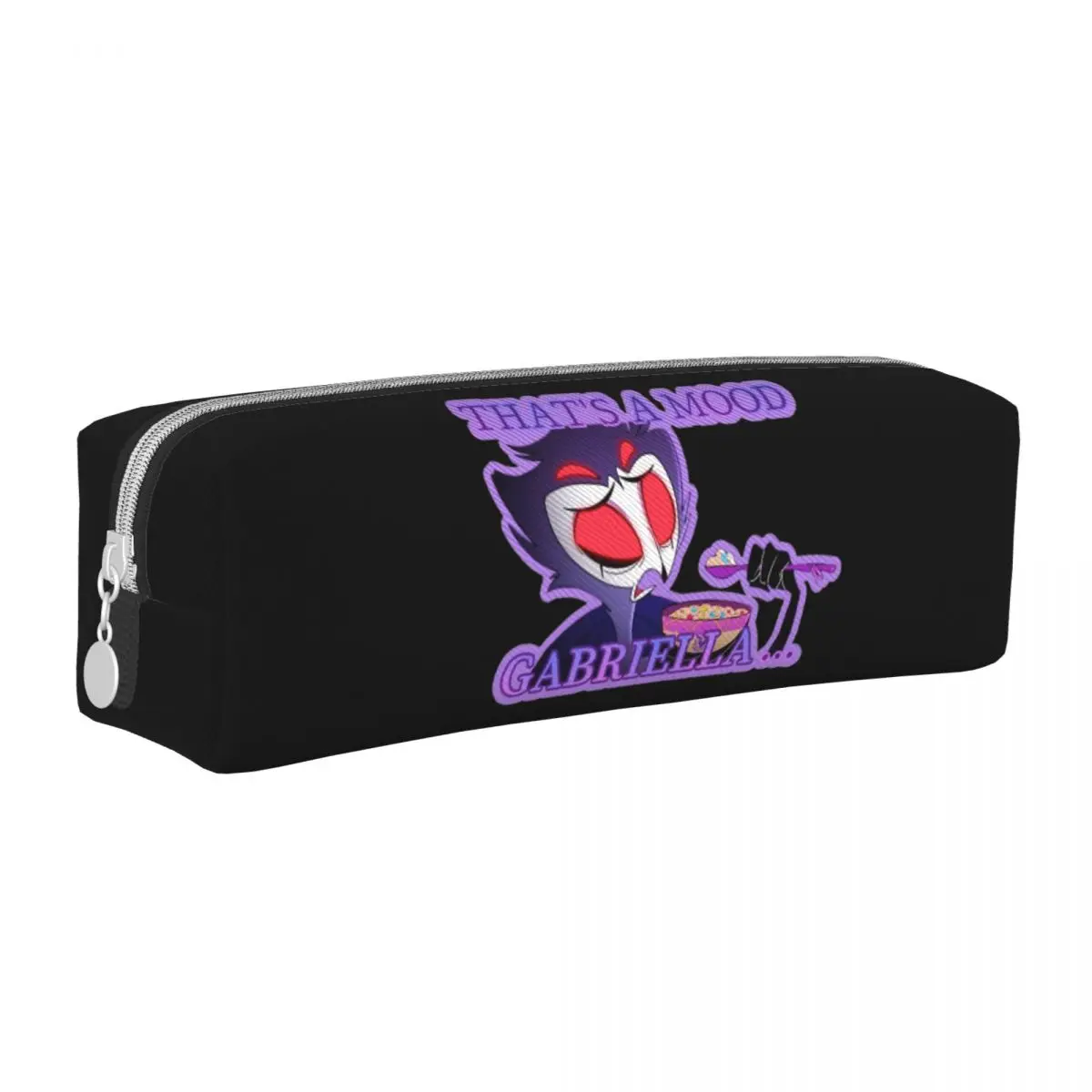 Estuche para lápices Helluva Boss Gabriella, portalápices para estudiantes, bolsas de gran capacidad, papelería escolar con cremallera para estudiantes