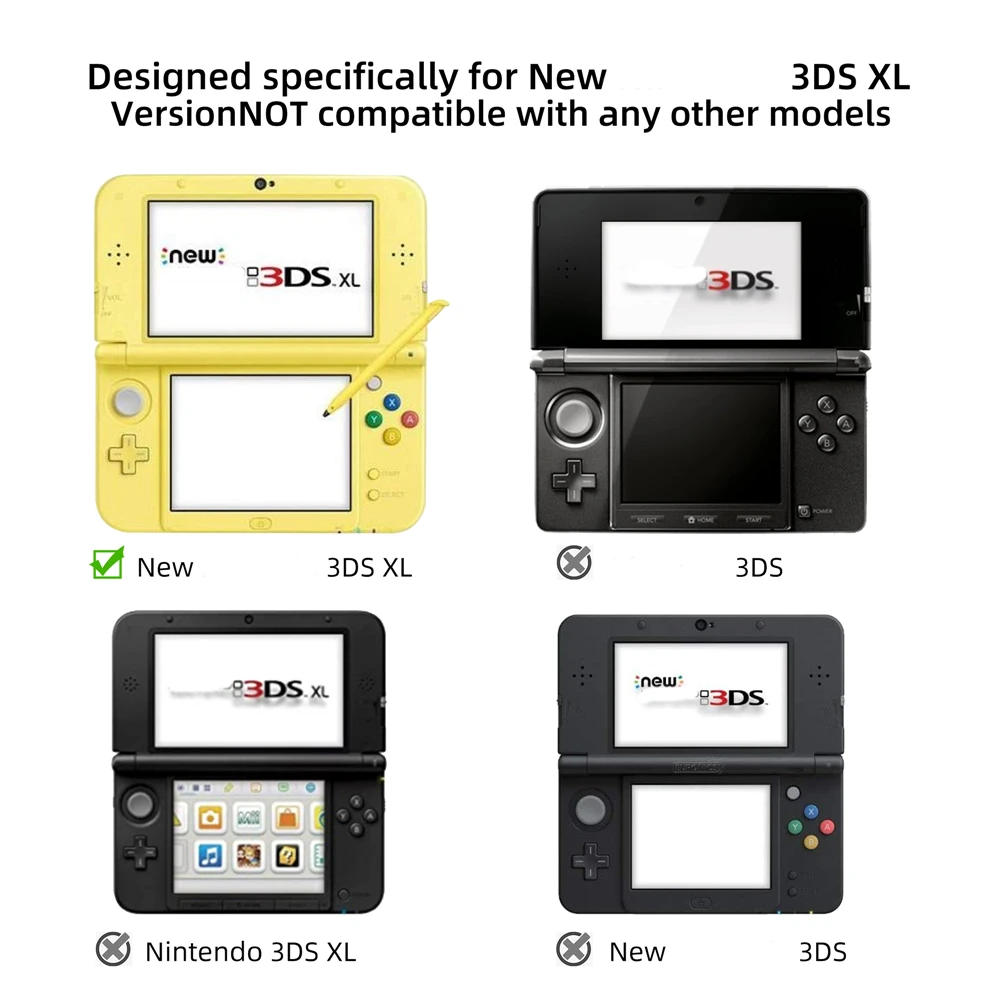 High Quality PC Protective Shell Ultra Clear Crystal Transparent Hard Case For New 3DS XL LL 2-Part Simple Snap On Design