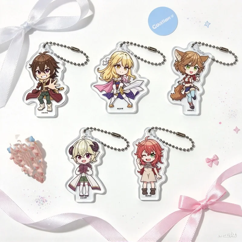 Anime I Became a Legend After My 10 Year-Long Last Stand 6CM Acrylic Keychain Bag Pendant Celliss Morton/Luck Lock Franze 5PCS
