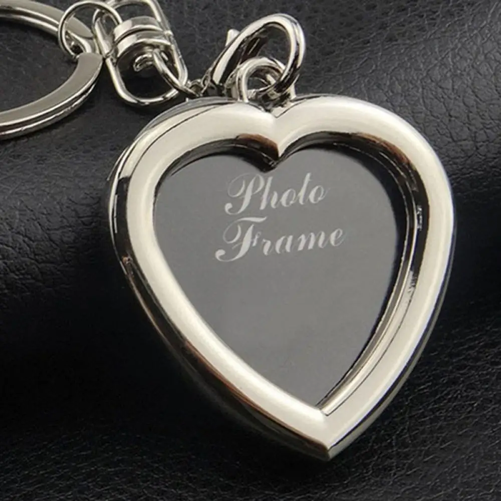 Creative Key Chain Mini Heart Square Round Oval Insert Photo Frame Rotary Keychain Keyring Women Gifts