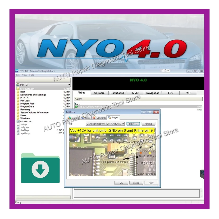 NYO4.0 Computer Decoding Software NYO4 2017 Navigation+Audio+Airbag+Instrument Decoding Activation Free Car Radio Unlocked Softw