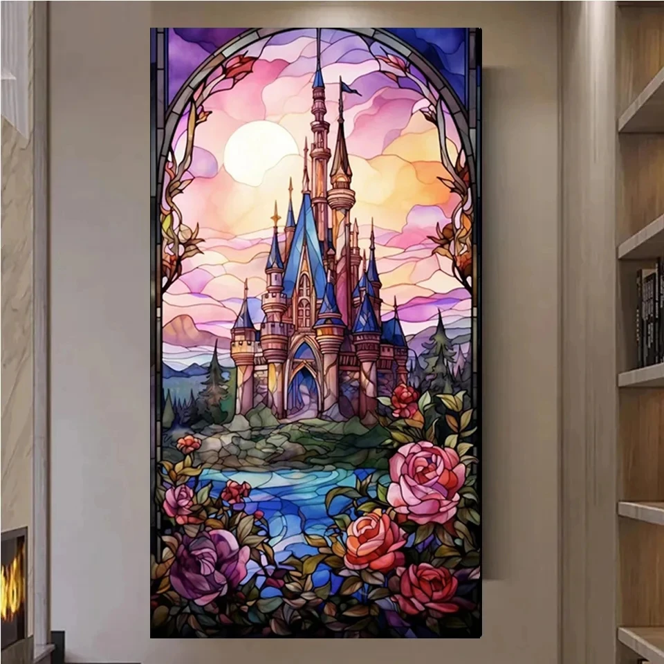 5D DIY Fantasy Castle Diamond Painting Dream Rose Diamond Mosaic Art Cross Stitch Kits Full Drill Large Embroidery Home Decor