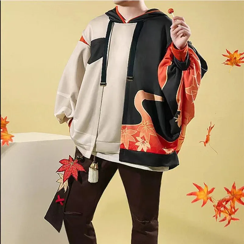 Juego Genshin Impact Kaedehara Kazuha Doujin Sudadera con capucha Genshin Impact Kazuha Ropa casual Disfraz de cosplay Sudadera con capucha