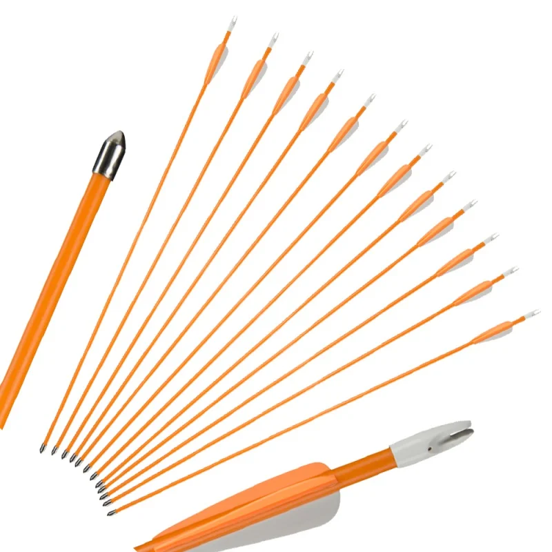 

12/24pcs Archery Fiberglass Arrows 26 Inch Spine 700 Target Shooting Practice Suitable for Youth Children Woman Beginner