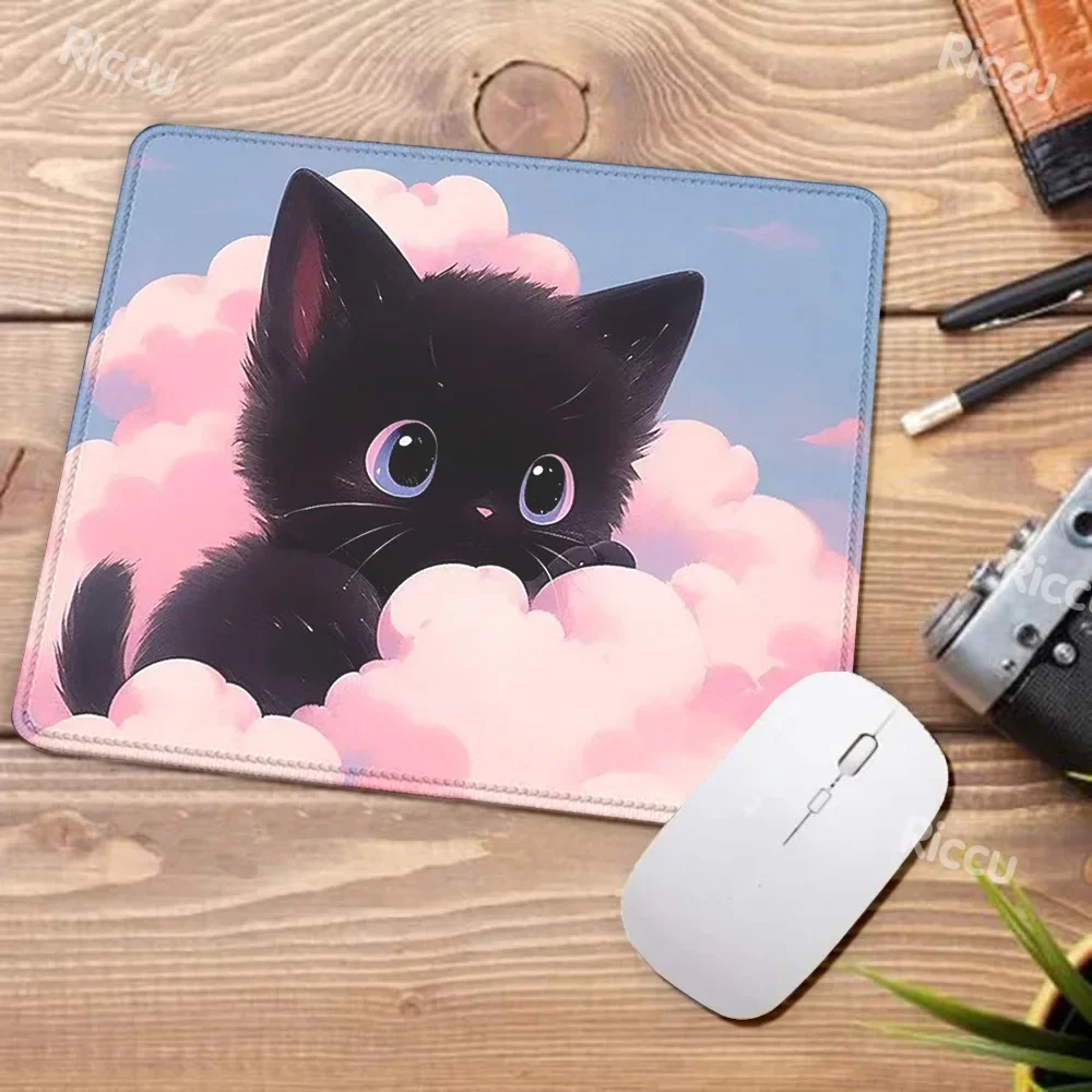 カワイイ星空猫マウスパッド、小さなかわいい敷物、テーブルキーボード、デスクマット、ラップトップクッション、ゲームアクセサリー、コンピューター、キーボード、オフィス