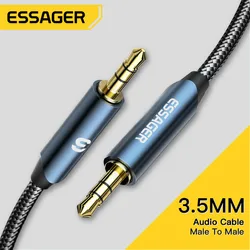 ESSAGER Monster Aux Cable Speaker Wire 3.5mm Jack Audio Cable For Car Headphone Adapter Male Jack to Jack 3.5mm Cord For Samsu