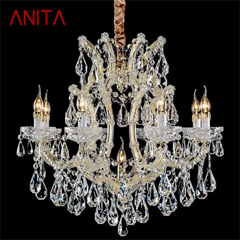 

ANITA European Style Chandelier Lamp Luxury LED Candle Pendant Lighting Fixtures for Home Decoration Villa Hall