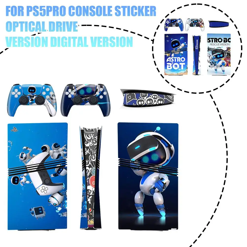 For PS5 Astro Bot Host Handle Sticker With Back Sticker Waterproof And Scratch-resistant For Playstation 5 Game Handle Sticker