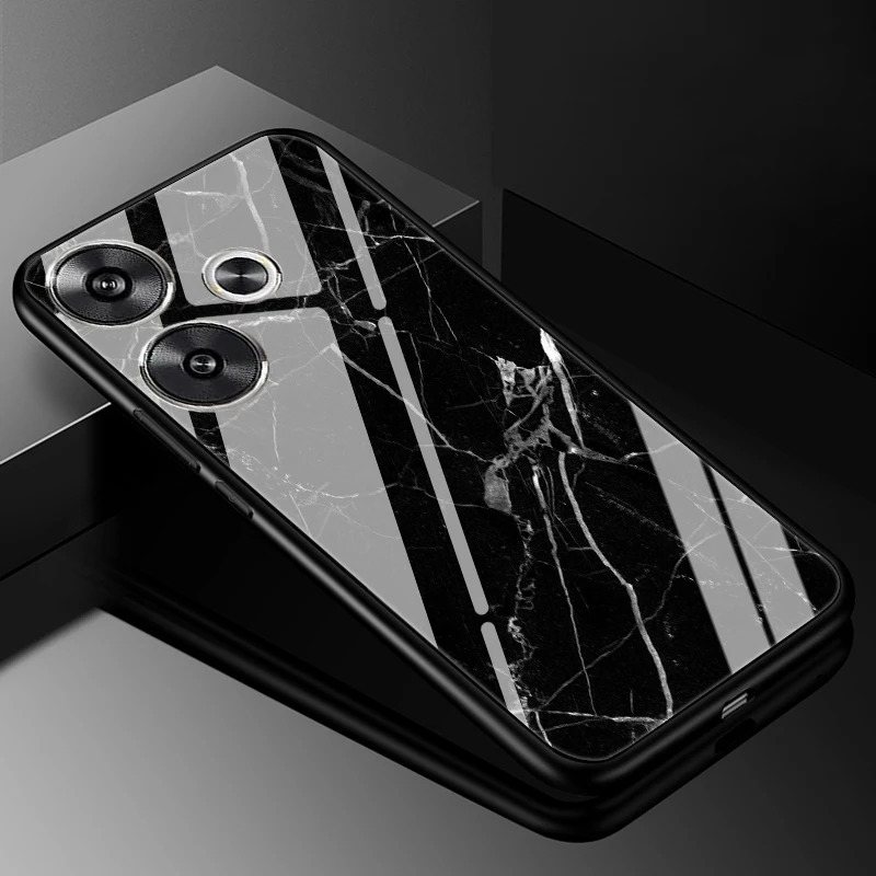 For Xiaomi Redmi 13 Case Cover Tempered Glass Cases for Xiaomi POCO M6 4G Redmi13 Redmi 13C 4G 5G Hard Back Bumper POCO C65