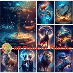AB 5D DIY Diamond Painting 12 Constellation Collection Scorpio Libra Strange Style Full Drill Embroidery Leo Home Decoration