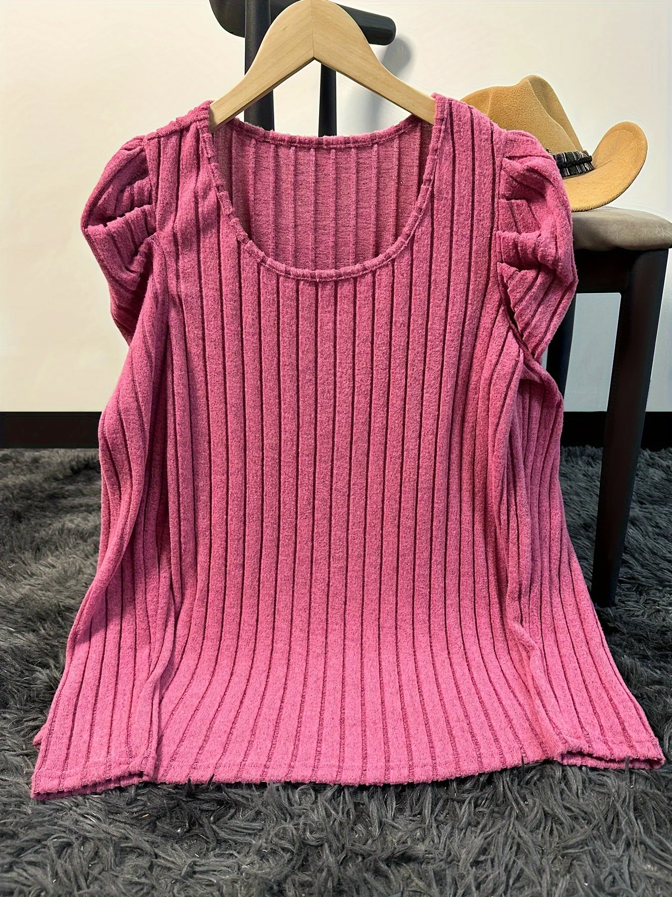 أزياء الخريف والشتاء على الطراز الأوروبي والأمريكي تي شيرت فضفاض بياقة مربعة جديدة وأكمام طويلة للسيدات #1