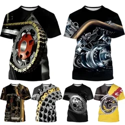 Fashion Women's Men's Motor Parts Graphic T Shirts 3D Printing Casual Round Neck Short Sleeve Tee Tops Mens Oversized Tshirt