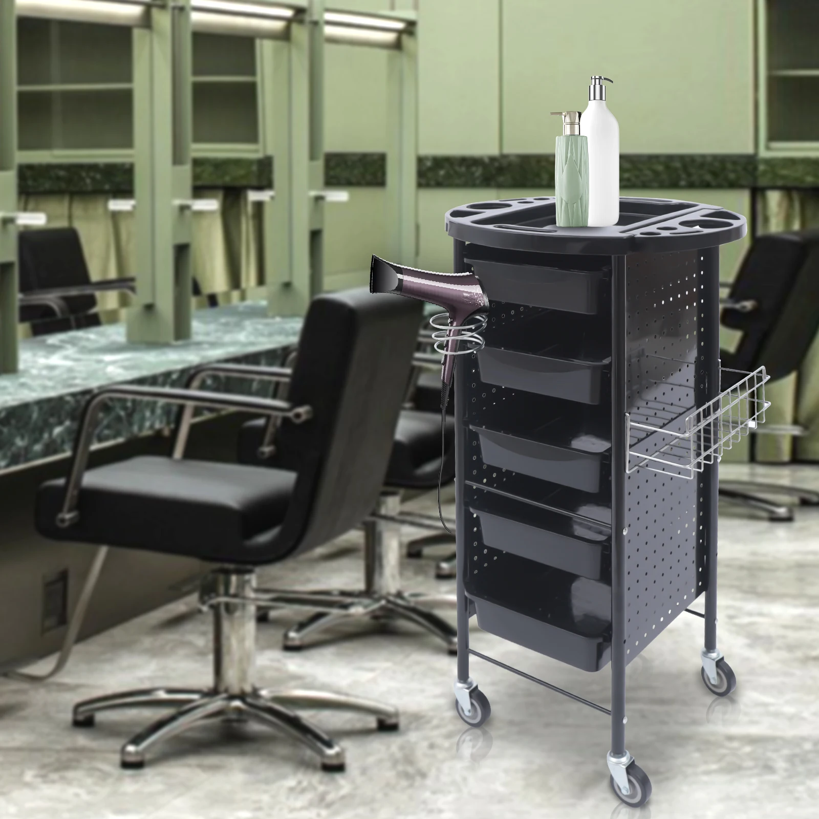 Beauty Trolley Large Capacity with Wheels Neat and Tidy Storage Trolleys for Hairdressers and Salon Kitchen and Bathroom