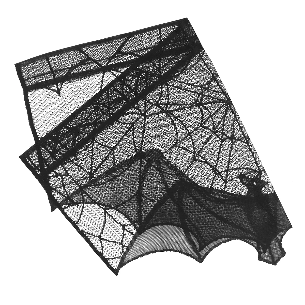 

Black Lace Fireplace Cloth Decor Fireplace Mantel Scarf Halloween Decor Durable Fun Table Doorway Cloth