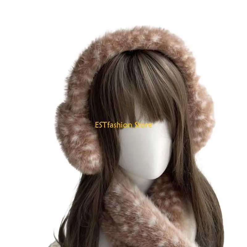 Y5GC الرنة أفخم عقال وشاح عيد الميلاد الدافئة أغطية الرأس ملحق للنساء الاطفال الشتاء الدفء عطلة زي الدعائم