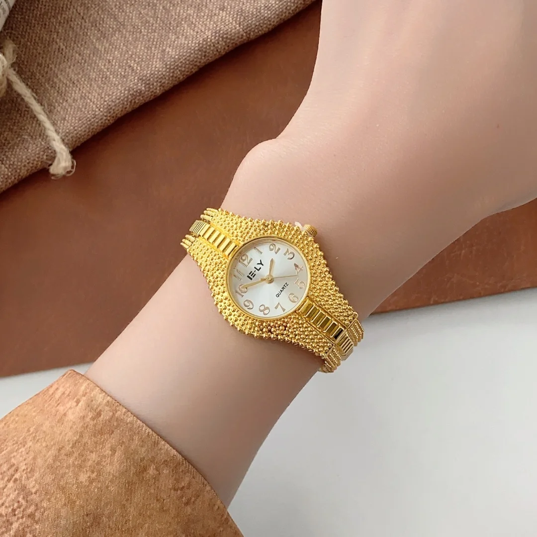 Женские часы, новые винтажные брендовые часы с ремешком из сплава, женские часы-браслет, элегантные золотые женские часы с круглым циферблатом, наручные часы Reloj Mujer