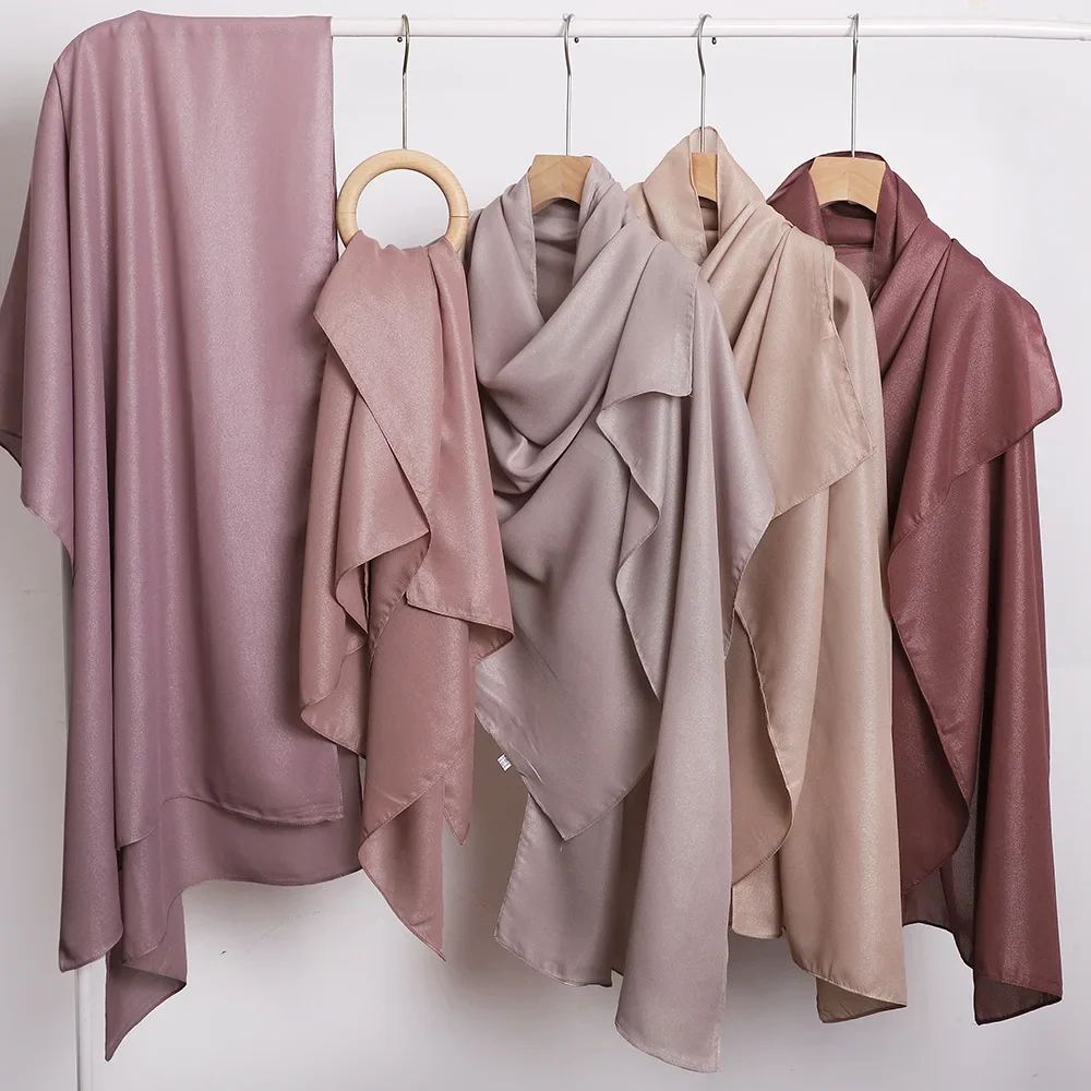 

High Quality Shiny Scarf Women Muslim Hijab Headscarf Turban Shawl Wrap Scarves Bandanas Headband Bufanda Foulard Turbante Mujer