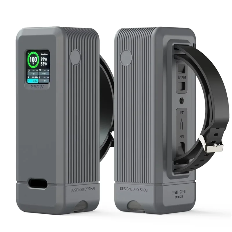 

ABMF-For Anker Prime 250W Power Bank Silicone Case Portable Carrying Travel Case Storage Holder With TF/SIM Card Storage