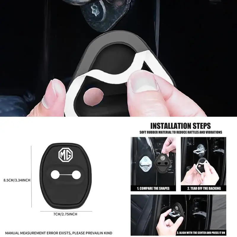 For MG ZS EV MG4 Cyberster MG7 4Pcs Car Door Lock Protector Cover Anti‑Scratch Rust‑Proof Exterior Styling Decor Parts