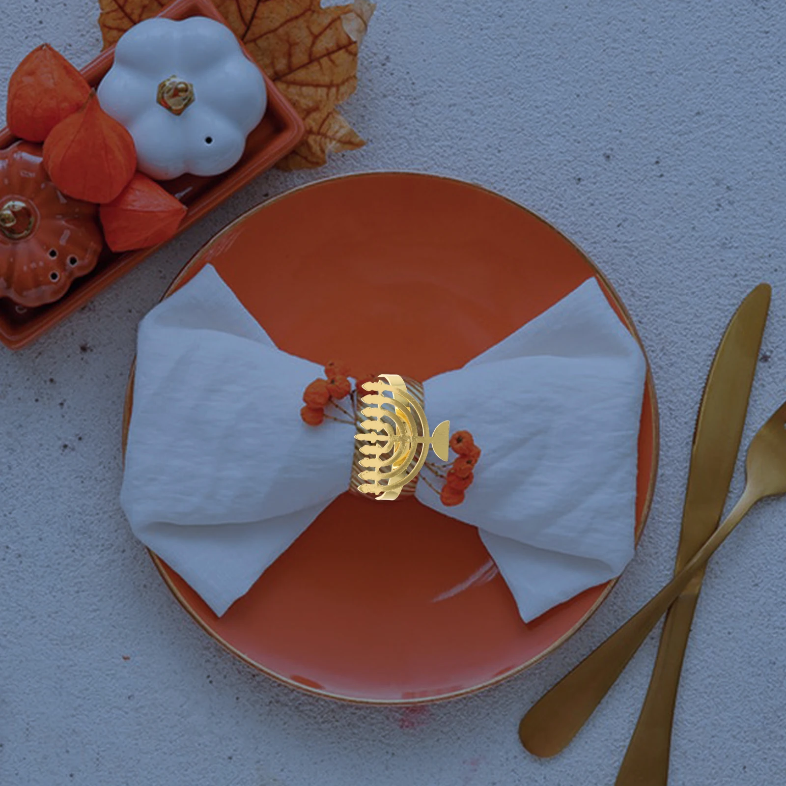 

6 Pcs Ring Kosher Napkin Rings Chanukah Holders Hanukkah Serviette Hotel Table Accents Golden Banquet