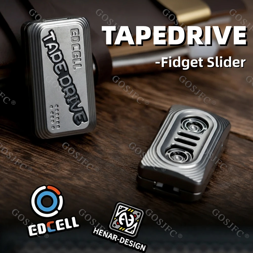 EDCELL Tapedrive Fidget Slider Mechanical Magnet Linkage Necklace Pendant Push Slider Stress Relief Toy Anxiety Relief Gadgets
