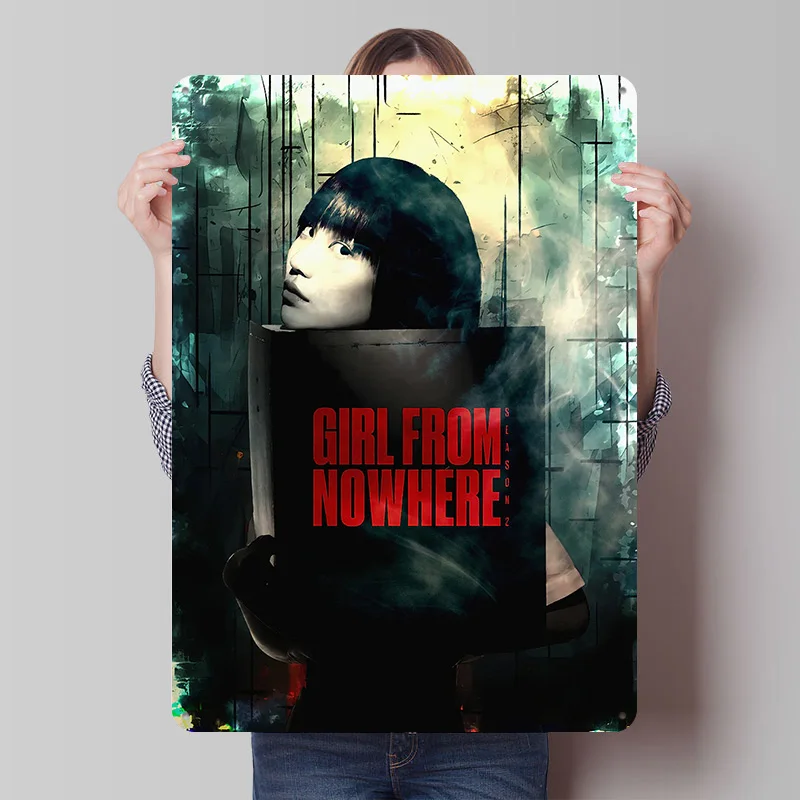 Girl From Nowhere Movie Printed Poster Customized Retro Wall Art Vintage Metal Tin Signs for Modern Home Decoration Luxury House