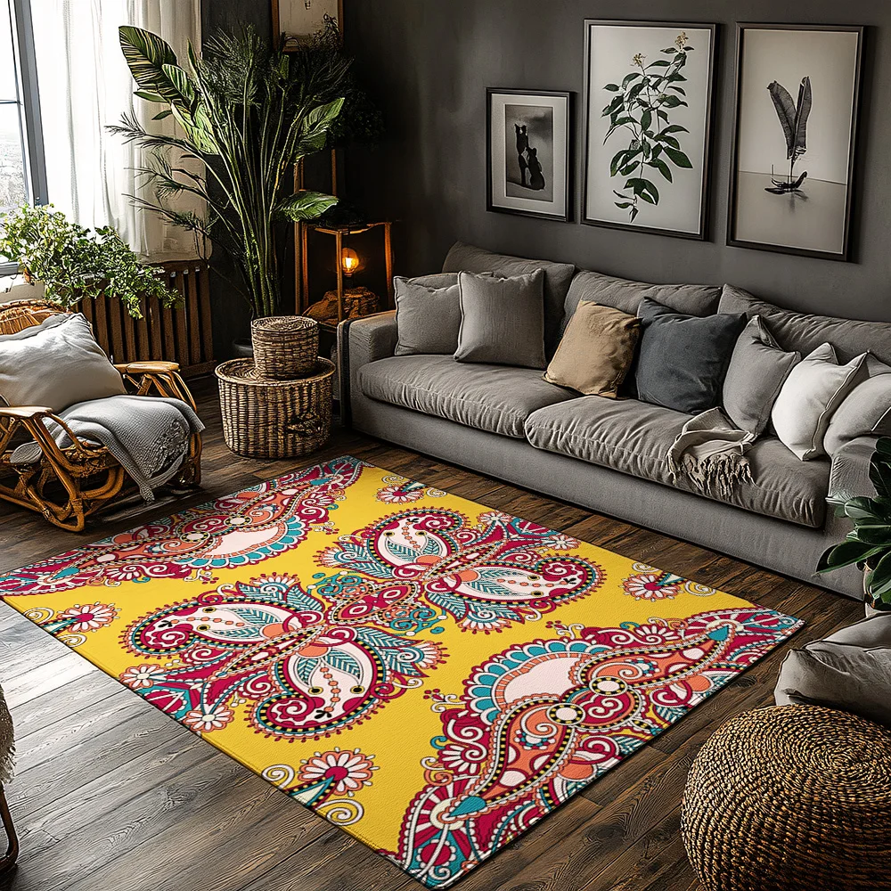 

Unique Persian Style Area Rug Vintage Bohemian Carpet Floor Mat Home Decor Living Room Bedroom Accent Rug Traditional Pattern