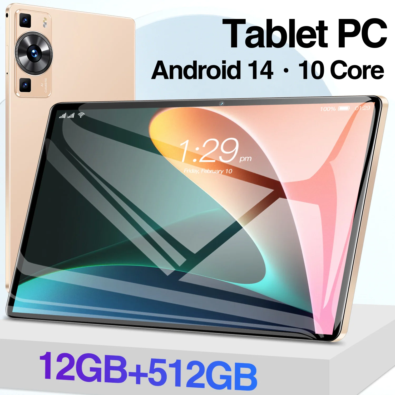 Tablette P60 Pro Global Model, Android 13, 16 Go + 1 To, 11 ", Bluetooth, 5G, Touriste, Veille, WIFI, Performance extrême, Hot Tablets