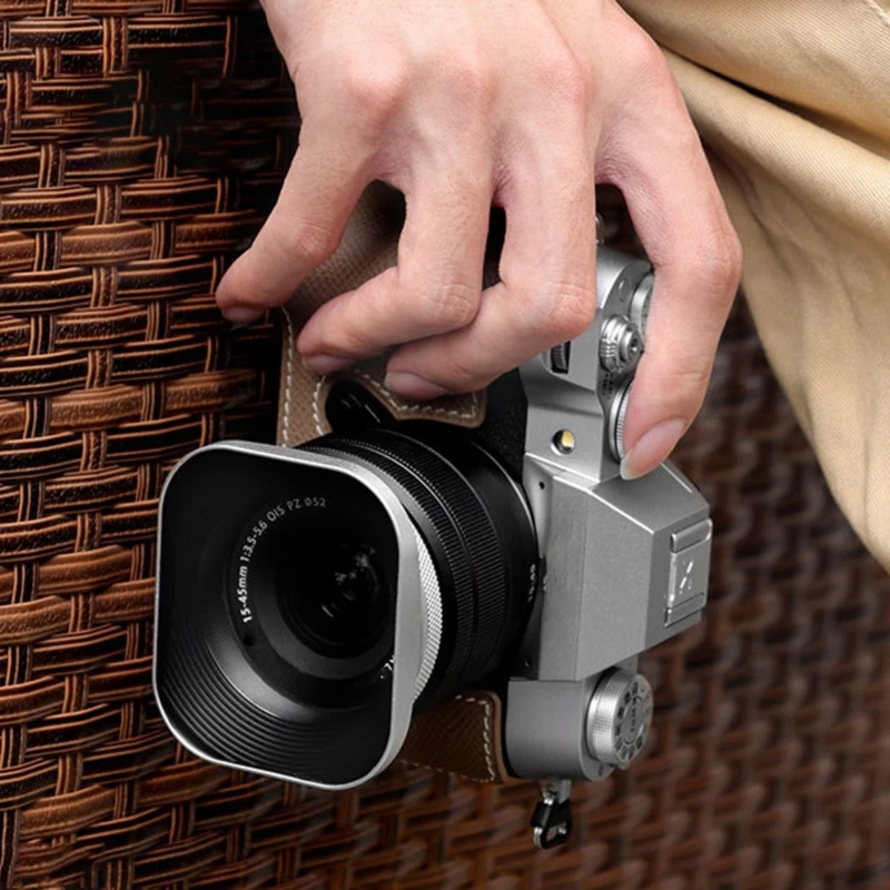 Square Camera Lens Hood Adapter Set Improved Photography Contrast Fits Standard Mirrorless Lenses 37/39/40.5/46/43/49mm