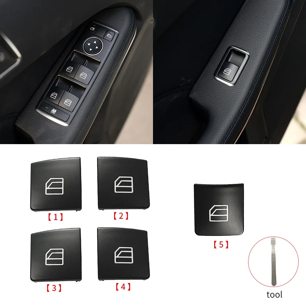 

For Mercedes W204 W212 W207 X204 Car Power Window Switch Button Cover Cap For Benz C E GLK Class Coupe C200 E260 GLK300