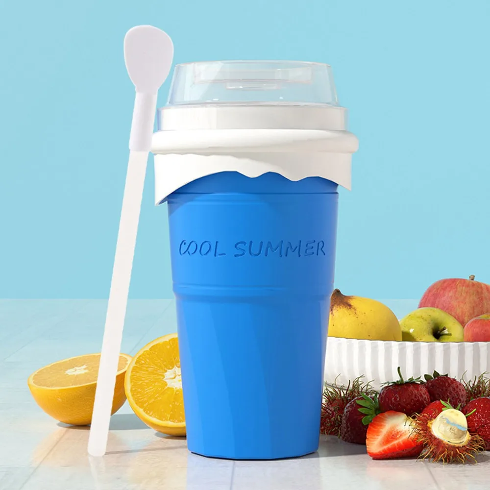 

500 ML DIY Quick-Frozen Summer Smoothie Cup Homemade Cooling Slushy Maker Cup Squeeze Large Capacity Milkshake Bottle