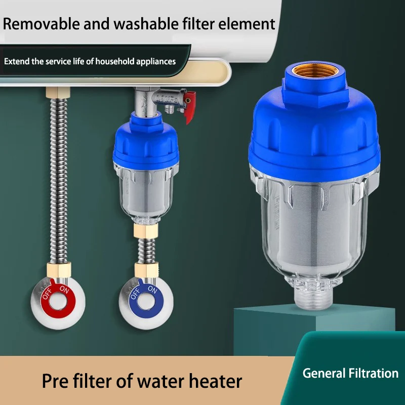Water Heater Pre‑Filter Household Washable Stainless Steel Filter Element Anti‑Scale Sediment Water Purifier For Shower Tap