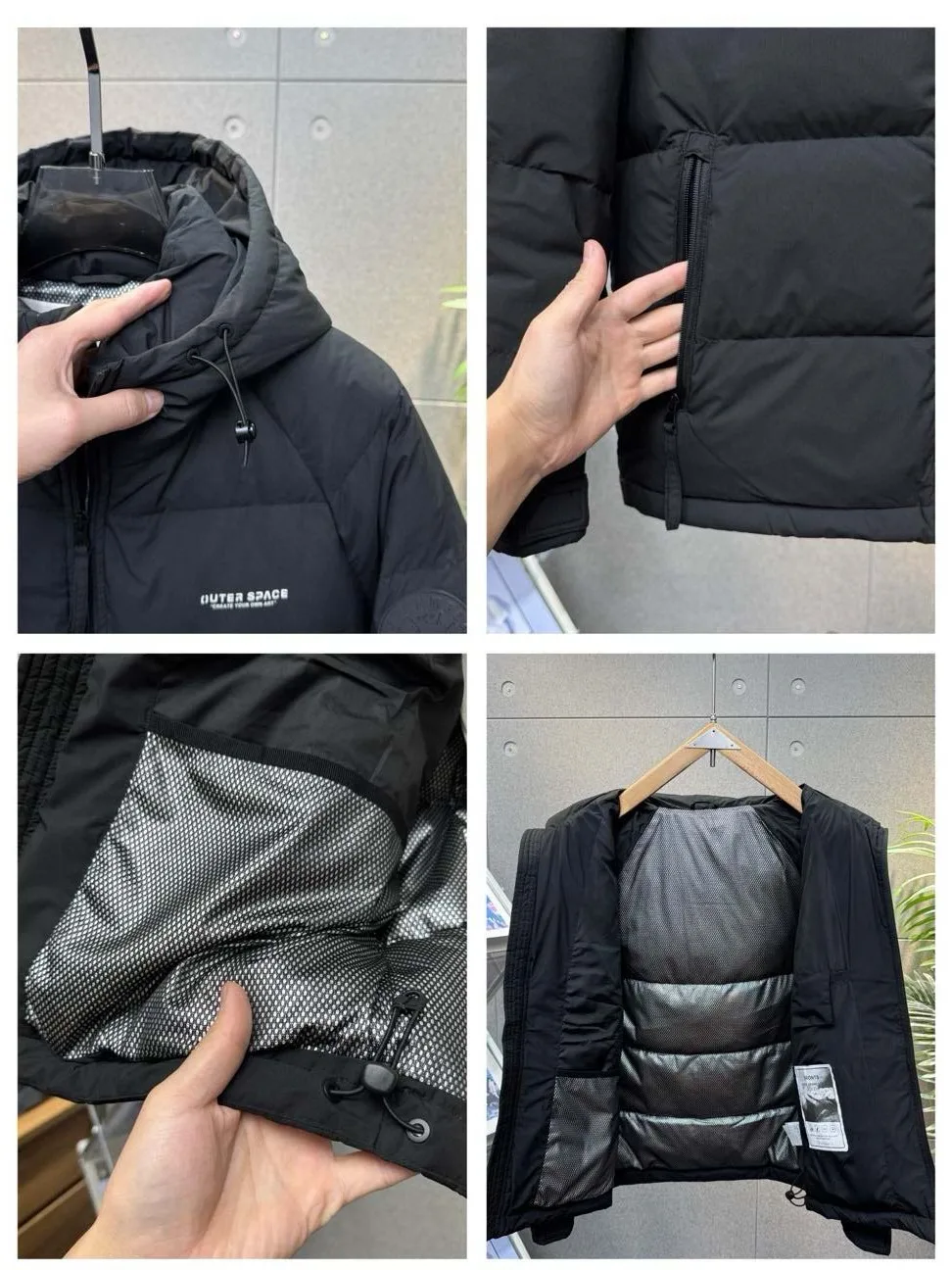 

Men's Casual Winter Du down Jaet Lightweight Warm Puffy Polyester Fabric Hooded Zipper Closure Workwear proof Coat