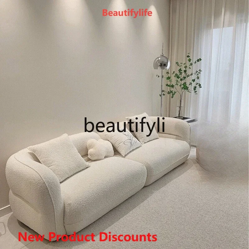 X188 Nordic Creative Fabric Sofa Set Simple Japanese Style Light Luxury Small Apartment Living Room Three-Seater Sofa LT