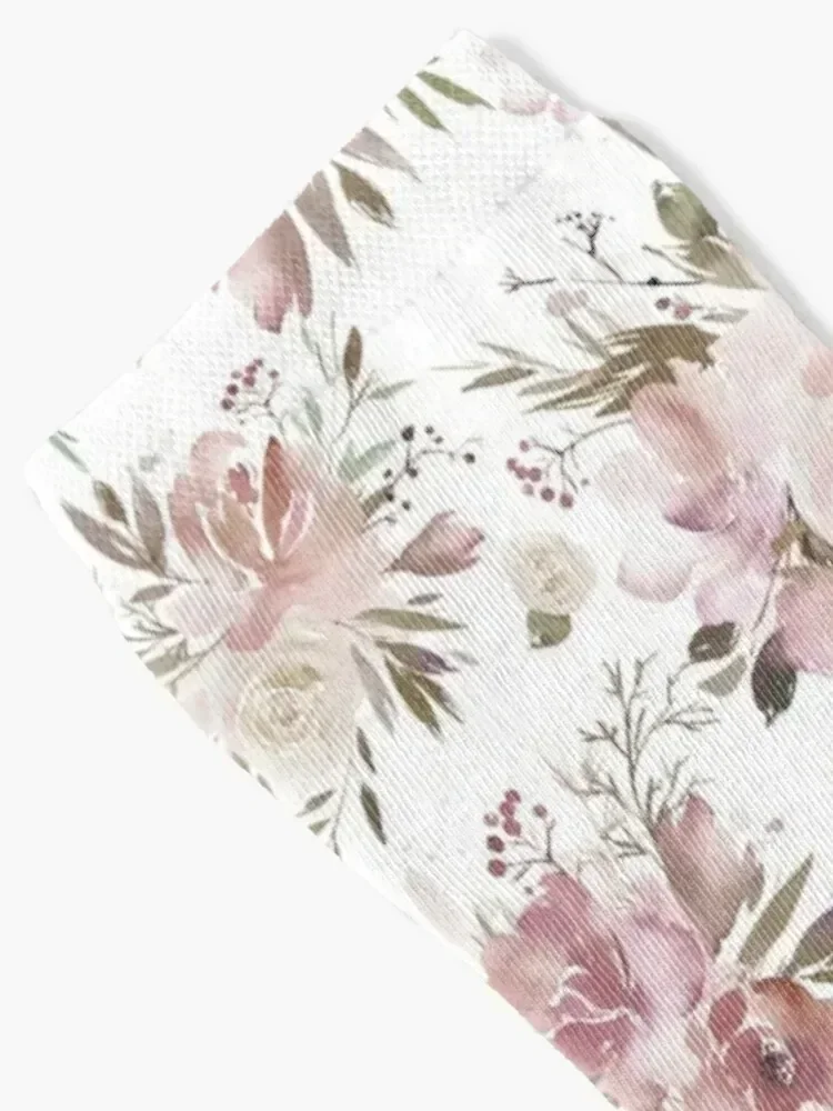 Dusty Pink Floral Socks Children's winter custom tennis Socks Man Women's