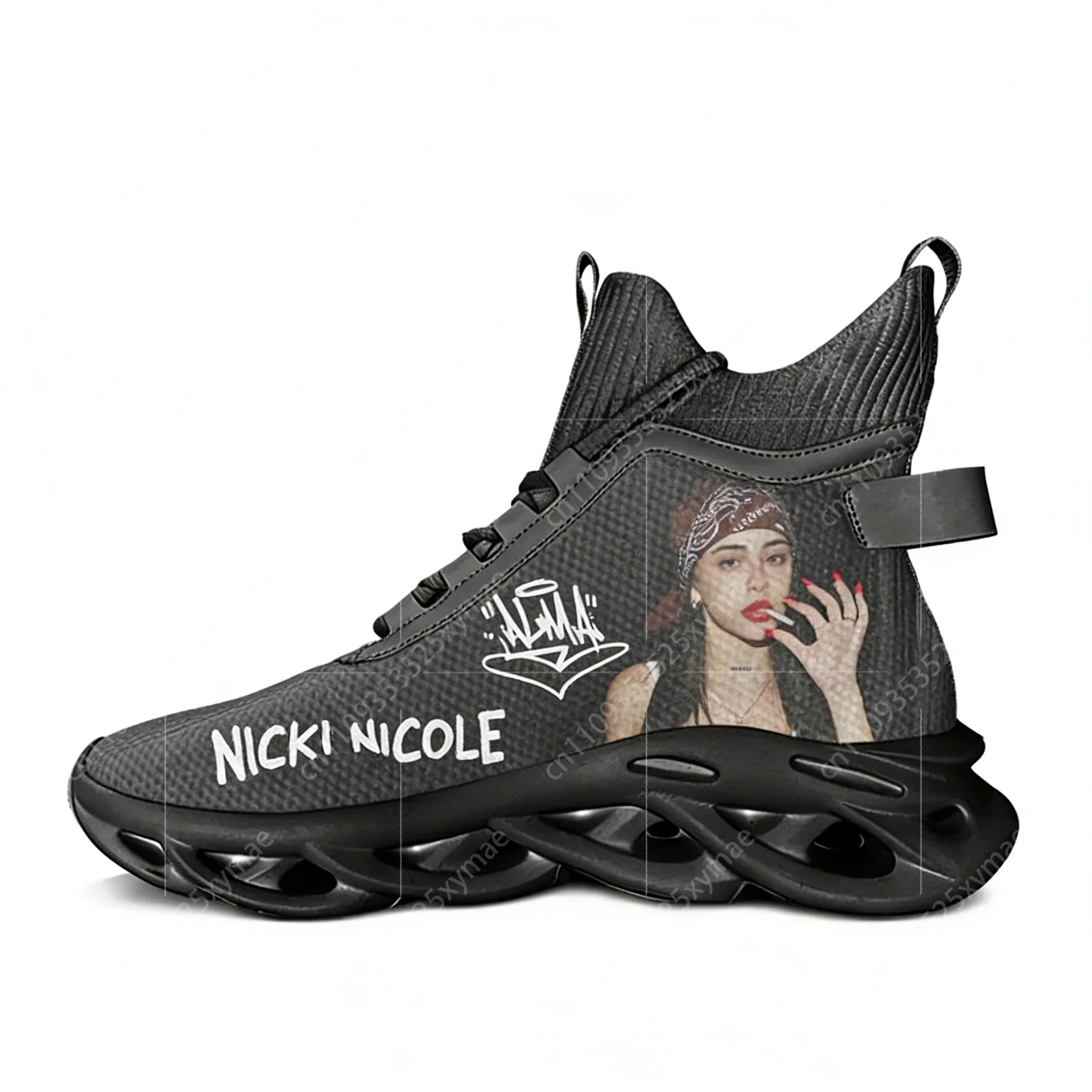 

Кроссовки Nicki Nicole в стиле хип-хоп, высокие кеды на плоской подошве, мужские и женские, для походов, путешествий, бега, повседневные, на заказ