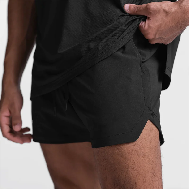 New Men\'s Shorts Single layer Woven Quick Drying Solid Color Running shorts men jogger Summer Fitness Sports Training shorts