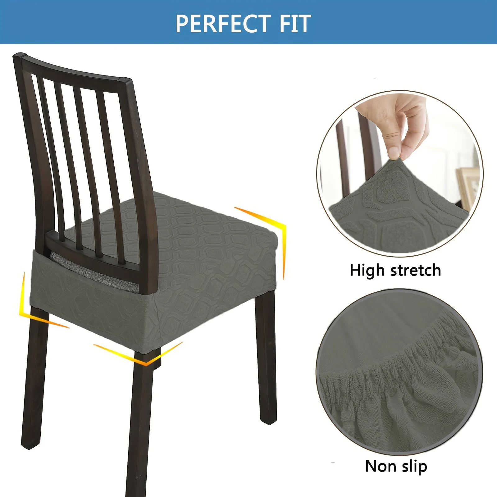 1/2/4PCS Waterproof High Stretch Chair Cover Non-slip Jacquard Water-Resistant Pet Friendly Chair Protector for Dining Room