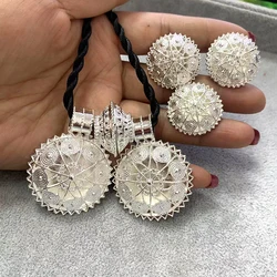 Ethiopian Ring Jewelry Sets For Women Gold Plated Earrings Dubai Arab Necklace African Bridal Bracelet Wedding Gift Jewellery