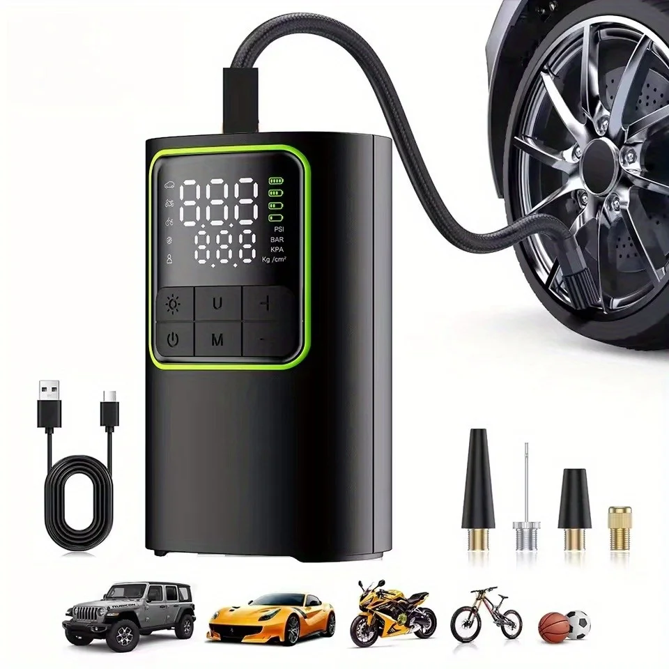 

Electric Tire Inflator, Digital Display Portable Air Compressor 150PSI Car Air Pump with Memory Fanction & Auto Power Off