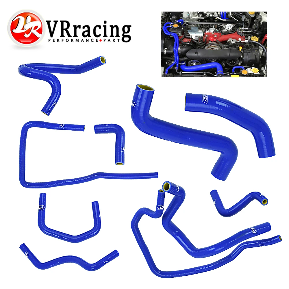 VR Racing-Biru & Kuning 10 Pcs Silikon Radiator Selang Kit untuk Subaru Impreza WRX/STI GDB,EJ20 dengan Pqy Logo VR-LX1803D-QY