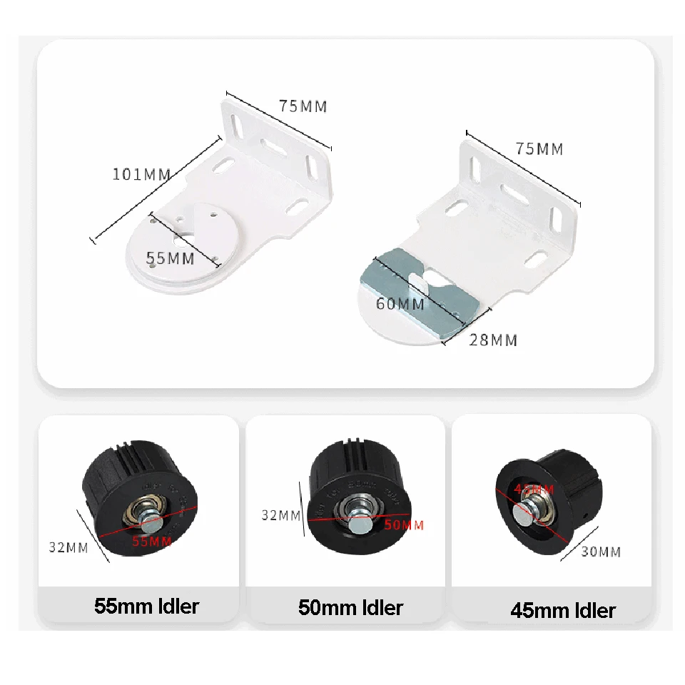 High Quality Bracket and idler for Electric Rolling Shutter for Dooya/AOK 35/45mm Tubular motor for Dia.45/50/55mm Grooved Tube