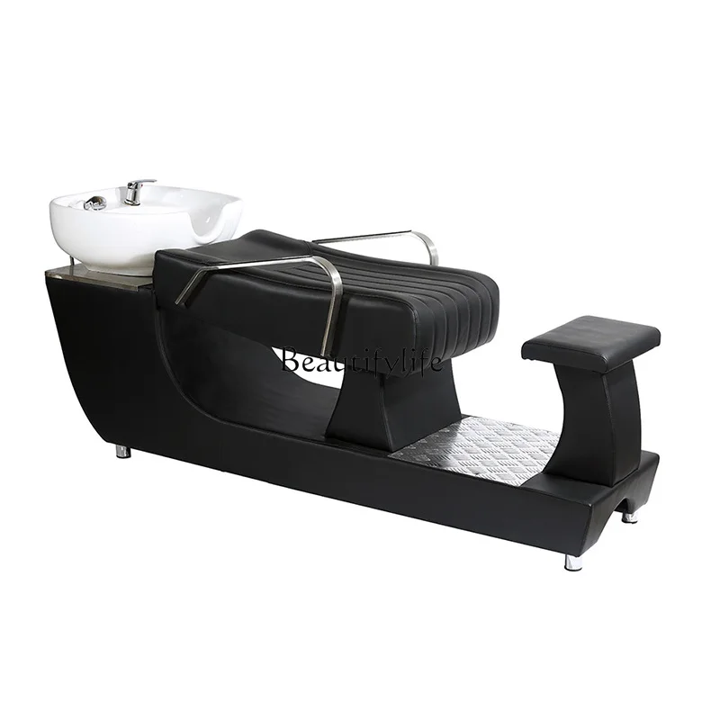 

Hair Salon Special Massage Hair Washing Bed Ceramic Basin Flat Lying Water Flushing Head Bed
