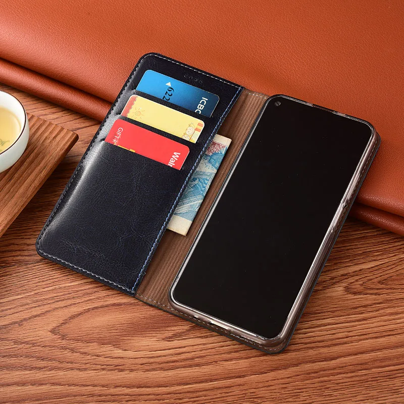 

Crazy Horse Genuine Leather Magnetic Flip Cover For Motorola Moto G100 G20 G30 G40 G50 G60s G22 G52 G71S G82 Power Cases Wallet