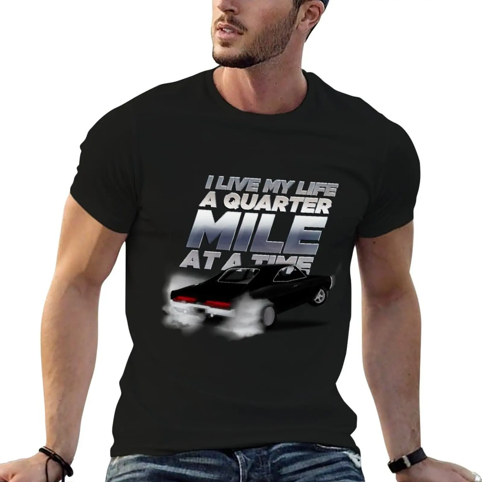 Black Muscle car T-Shirt new edition vintage clothes kawaii clothes T-shirts man mens t shirts