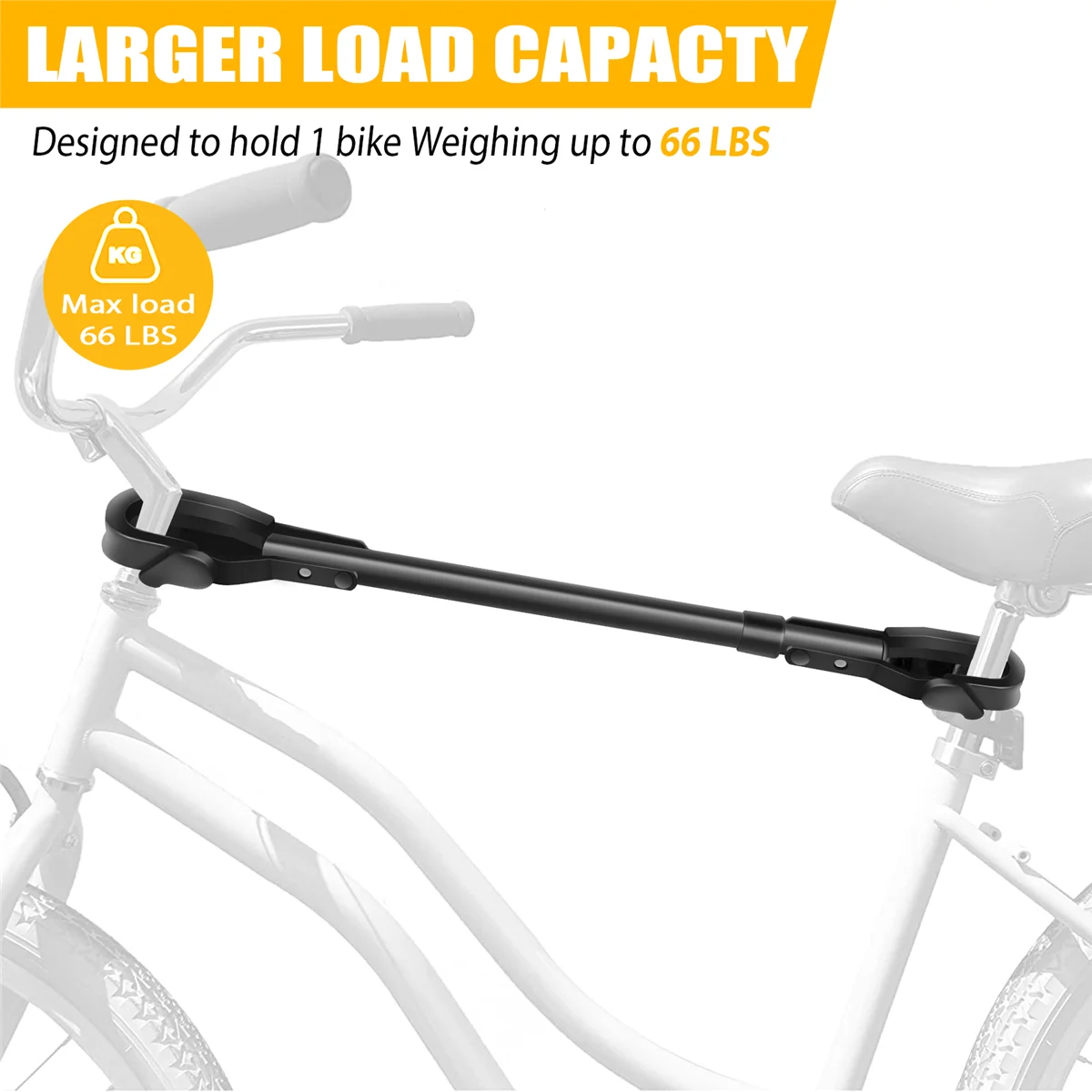 Capacity 30Kg/66Lbs Bike Bicycle Top Tube -Bar Frame Adjustable Adapter for Y-Frame Lady Bike Car Rack image 4