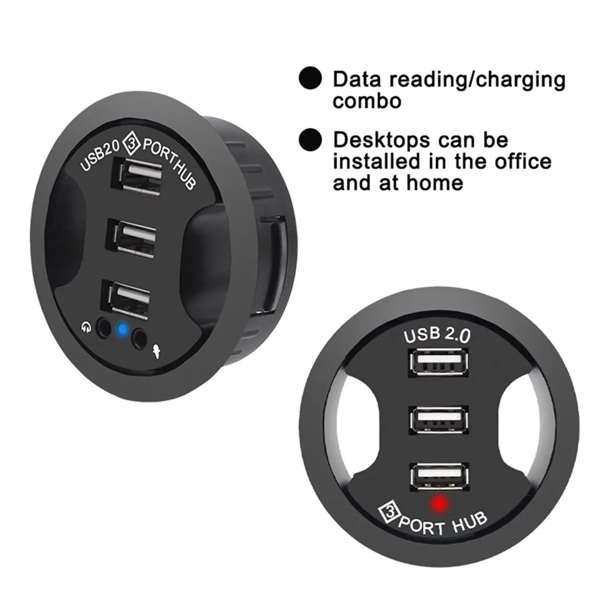 update. 3X USB Hub USB 2.0 Desktop Grommet USB 2.0 Hub Audio Desk Mount Adapter 3 Port Mount in Desk Multi USB 2.0 Ports