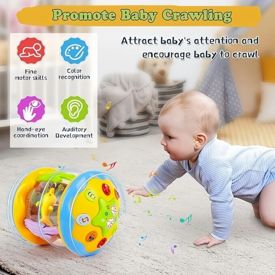 Musical Baby Toys,Babies Ocean Rotary Projector Montessori Early Educational Toys with Music Light for 1 2 3+ Years Old Toddler,