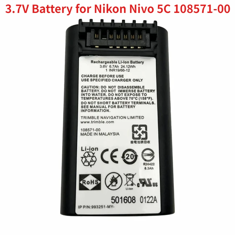 

6700mAh 3.7V Battery for Nikon Nivo 5C 108571-00 53708-00 53708-PRN 890-0084 890-0084-XX 2M Battery