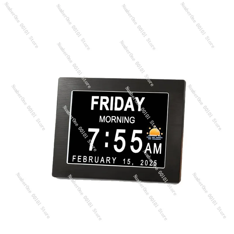 8-Inch smart digital alarm clock: large black LED display